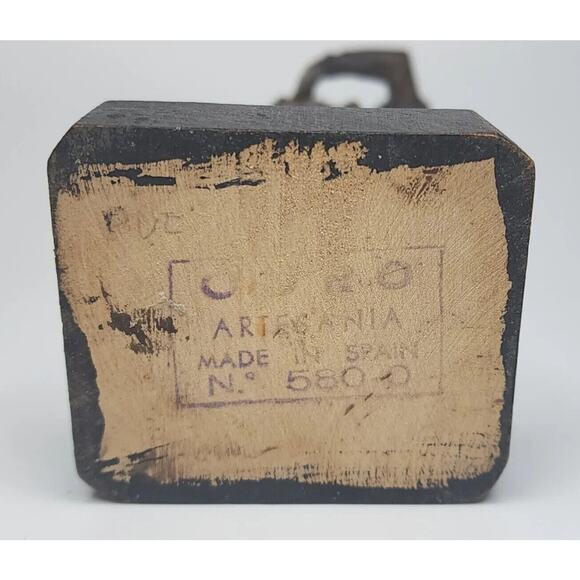 Vintage OURO Carved Wooden Statue of a Man from Spain Artesania NO. 580-0 U99 - Picture 6 of 7